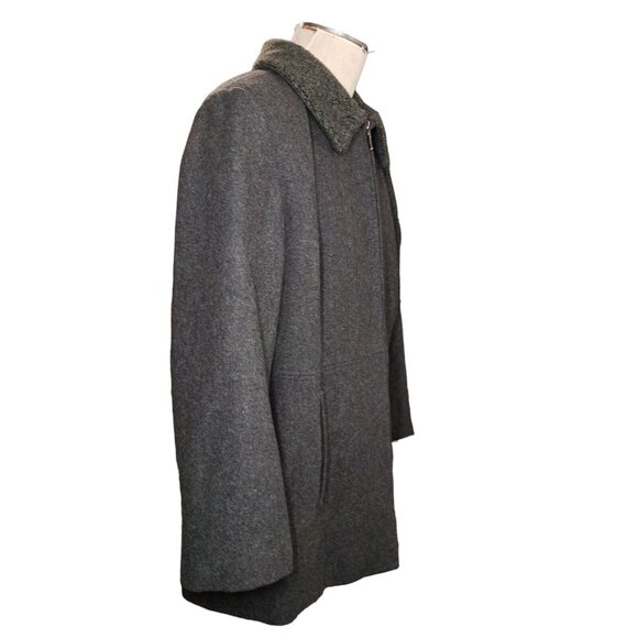 MDP Mario De Pinto Womens Plus Size Gray Wool Coat 50 Inch Bust No Size Tag - Picture 2 of 10